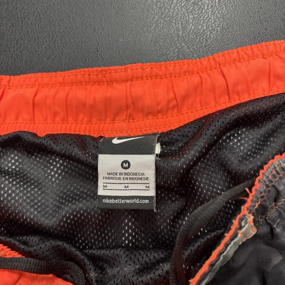 Nike‎ Men's Board Short Orange Gray Size Medium Drawstring Swim Trunks